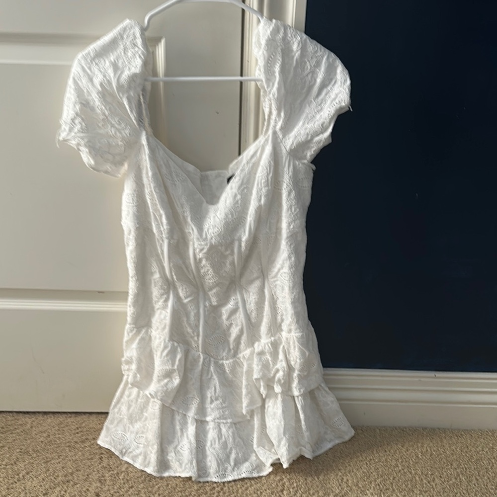 Fun and Flirty White Women's Dress